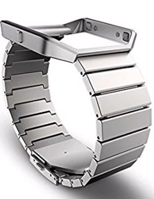 Fitbit Blaze Metal Stainless Steel Band & Frame Adjustable Bracelet Silver New - Image 1 of 4