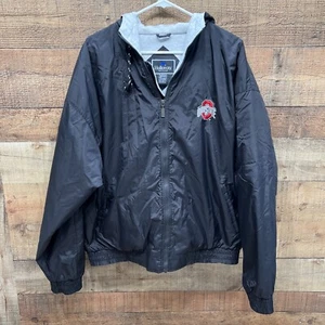 Holloway Mens Black Nylon Full Zip Up Hooded Jacket Size XL - Picture 1 of 6