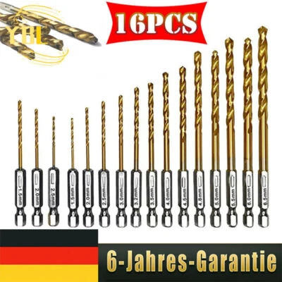 1/4" Bohrerset Sechskantschaft Schnellbohrkronen Schnellarbeitsstahl für Holz - Bild 1 von 4