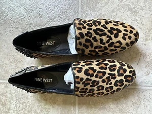 Nine West Ballet Flats Leopard Faux Calf Hair Fur Size 8 M Slip On Shoes - Picture 1 of 3