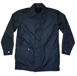 MERCEDES BENZ Men Black Poly Long Sleeve Collared Lined  Windbreaker Jacket Sz M - Picture 1 of 20