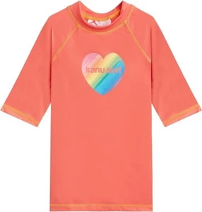 Kanu Surf Girls' Jade UPF 50+ Sun Protective Rashguard Coral 12 Large - Picture 1 of 6
