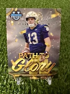 Riley Leonard 2024 1st Bowman Chrome U Notre Dame RC Rookie Path To Glory - Picture 1 of 2