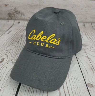 Cabela's Club Men's Strapback Hat Gray w/Yellow Logo One Size Fits Most OSFM - Image 1 of 4