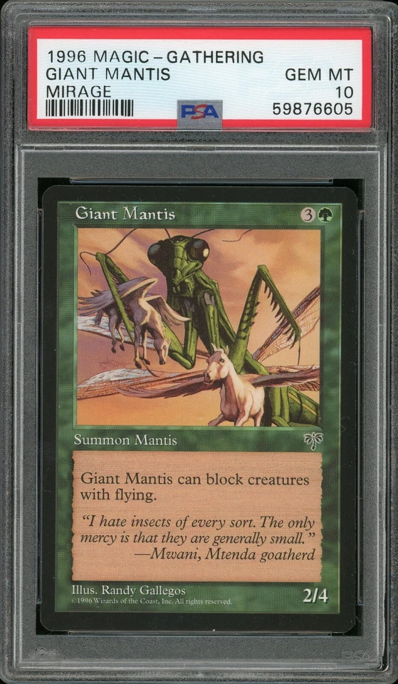 1996 Magic the Gathering MTG Mirage Giant Mantis PSA 10 Pop 1 - Image 1 of 2