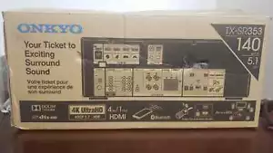 Onkyo TX-SR353 5.1 Ch 4K Ultra HD 3D Pass-Through Receiver (FOR PARTS) #128 - Picture 1 of 2