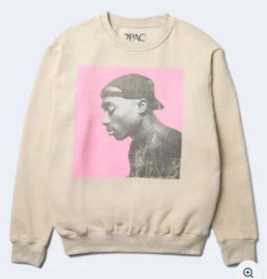 Sudadera Tupac Square Crew Grande Rosa Crema Gris Foto 1 de 4