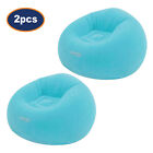 Inflatable Flocked Lazy Chair Gaming Blue Lounger Seat Couch Sofa Home 2Pcs