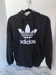 Adidas Originals Adult X Small Black Big Logo Spellout Hoodie trifoil - Picture 1 of 4