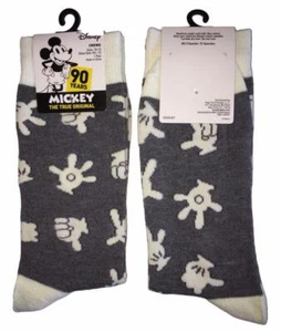 Men's Disney Mickey Mouse Hands Grey Novelty Crew Socks Size 10-13 - Picture 1 of 1