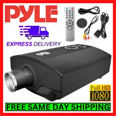 Home Theater Projector 1080P 1700 Lumen HDMI LED For Movie Xbox PlayStation Kit - Image 1 of 4