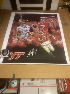 Michael Vick Signed Auto Virginia Tech 16x20 Stretched Canvas Beckett COA - Picture 1 of 2
