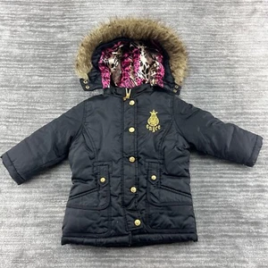 Enyce Coat Size 2T Yrs Youth Girls Puffer Jacket Fur Hood Full Zip Black - Picture 1 of 9