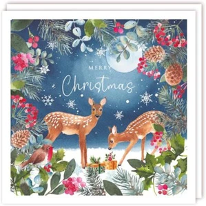 Large Christmas Cards Magical Forest Family of Deer Box of 10  - Picture 1 of 1