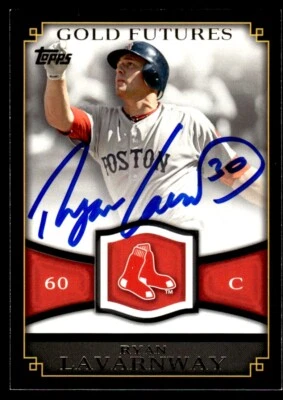2012 Topps Gold Futures Baseball Ryan Lavarnway Boston Red Sox #GF-22 Signed - Image 1 of 2