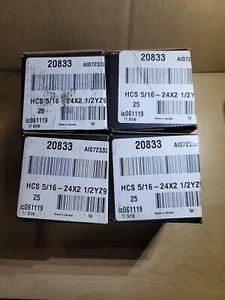 100 5/16"-24 2.5 2 1/2" Hex Cap Screw Bolt Fine Grade 9 Yellow Zinc gd9 Fastenal - Picture 1 of 6