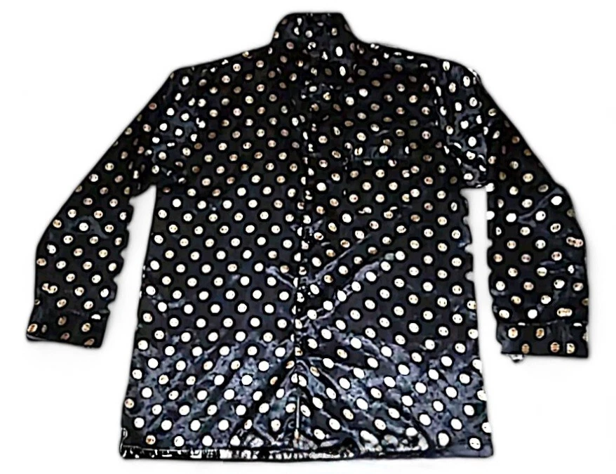 Robert Louis Men's Black & Gold Sleepwear Button Down Night Shirt Sz. X-Large - Image 1 of 3