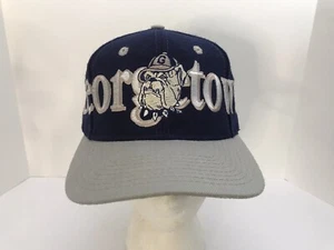 Vintage 90s Georgetown Hoyas Snapback Hat Cap Logo 7 NCAA Licensed - Picture 1 of 24