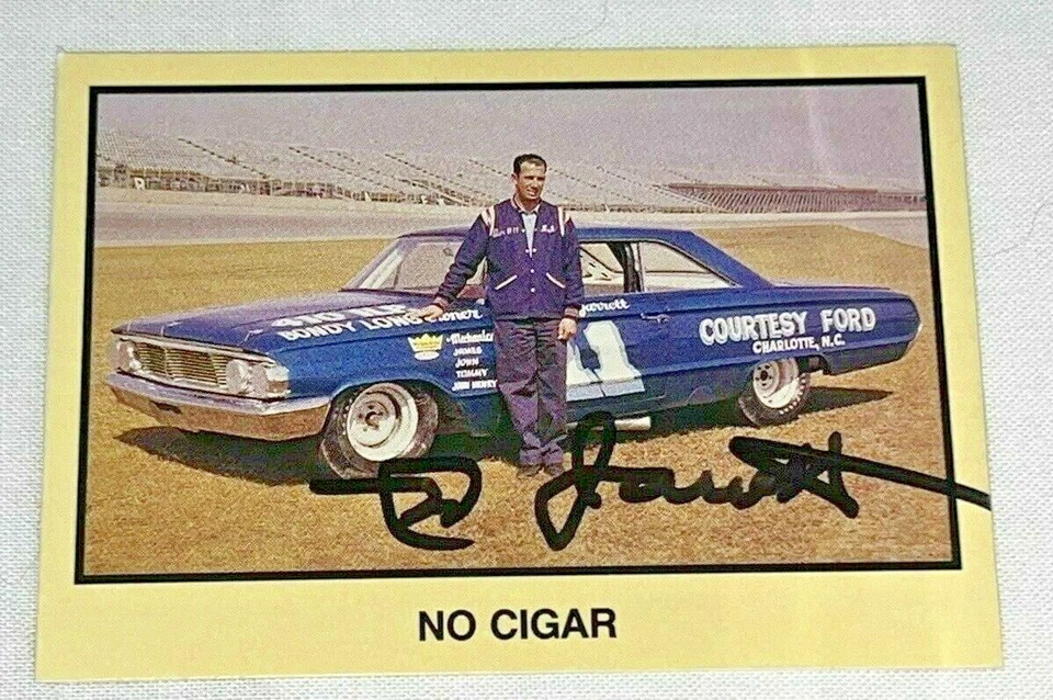 Ned Jarrett VINTAGE NASCAR 1990 MASTERS OF RACING #202 "NO GIGAR" signed card  - Image 1 of 1