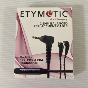 Etymotic Research OO1005 ER4 SR/XR Balanced 2.5mm Replacement Cable Black - Picture 1 of 3