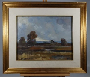 Ölgemälde Simon Hohenegger Landschaft Dachau Torfhütte Dachauer Maler - Bild 1 von 4