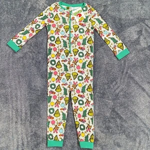 The Grinch Christmas One-Piece Pyjama Sizes 2, 3 & 7 Long Sleeve & legs New - Picture 1 of 5