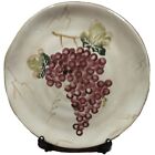Tabletops Cabernet Hand Crafted/Painted  Dish Plum colored grapes 8.5" diam-NWT