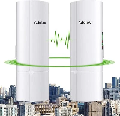Adalov 5.8G Point to Point WiFi Wireless Bridge Outdoor CPE Network Extender 3KM - Image 1 of 4