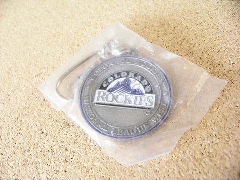 1996 Colorado Rockies Coors Field metal disk key ring MLB Cover