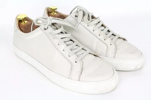 SUITSUPPLY Men Sneakers EU41 White Pure Calf Leather Trainers Classic Low-Top - Picture 1 of 19
