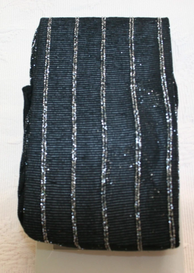 Pantimedias ajustadas VINCE CAMUTO negras plateadas metálicas a rayas talla mediana/grande. NUEVAS EN CAJA Foto 1 de 2