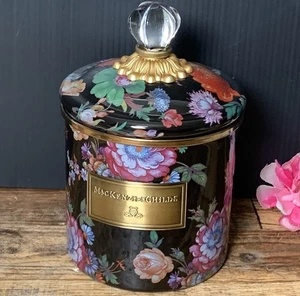 MacKenzie-Childs - Black FLOWER MARKET Small Email Canister - Made in Vietnam - Bild 1 von 13