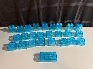 LEGO Duplo Blue Transparent Translucent 26 Pieces Bulk Lot Bricks Replacement - Picture 1 of 7
