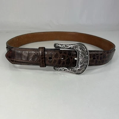 Cinturón de cuero genuino Ariat marrón en relieve - para hombre talla 34 Foto 1 de 4