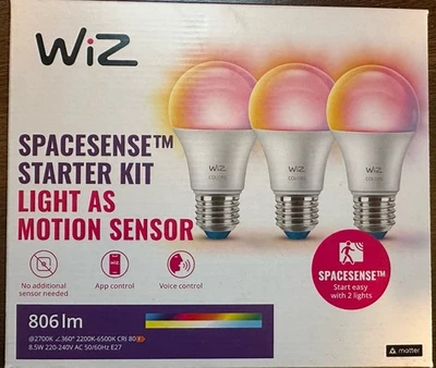 WiZ SpaceSense Starter Kit - 3x SmartLED E27 RGB WLAN-Lampen - Bild 1 von 4