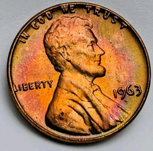 1963 - P - Centavo Lincoln Memorial - Tonificación U76 - Imagen 1 de 5