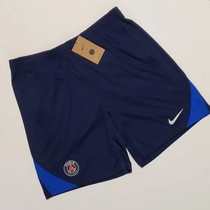 Nike Paris Saint Germain FC Dri-Fit Soccer Shorts Zipper Blue Size L HJ6756-410 - Picture 1 of 13