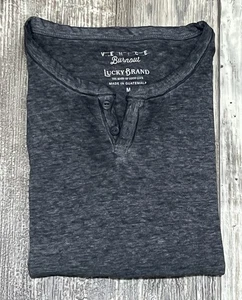 Camiseta de manga larga con cuello en V Lucky Brand Venice Burnout para hombre mediana NUEVA - Imagen 1 de 12