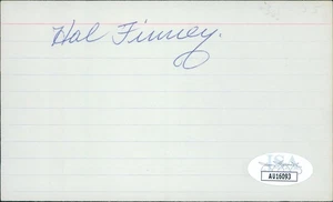 Hal Finney Pittsburgh Pirates Signed 3x5 Index Card JSA Authenticated - Picture 1 of 2