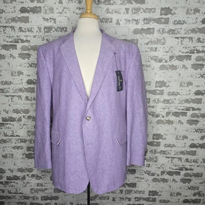 NUEVO Abrigo Deportivo Stafford Hombre 50R Lila Mezcla de Lino 2 Botones Doble Ventilación Ajuste Clásico Foto 1 de 4