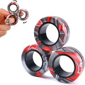 3Pcs Magnetic Rings Fidget Toy Set, Idea ADHD Anxiety Toys...  - Picture 1 of 7