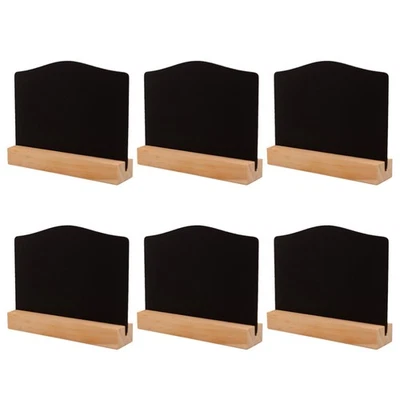 6 Pcs Double-sided Blackboard Mini Signs Decorative Chalkboard with Base - Image 1 of 4