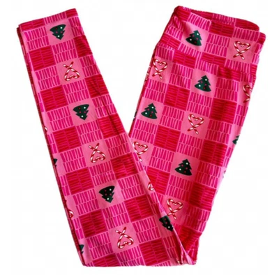 LuLaRoe Womens Leggings Size TC2 Pink Trees Holiday Christmas 2025 Plus 18+ NWT - Image 1 of 3