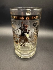 Vintage HAWAIIAN ISLANDS ALOHA SOUVENIR GLASS BEER MUG STEIN - Picture 1 of 4