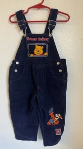 Mono de pana con babero bordado talla 3T ropa de bebé Winnie the Pooh vintage - Imagen 1 de 11