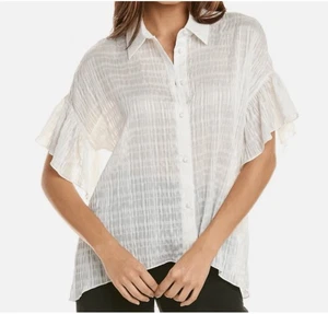 Camisa ALICE AND OLIVIA Edyth en blanco, blusa básica, talla XSmall, precio de venta sugerido por el fabricante $275 - Imagen 1 de 5