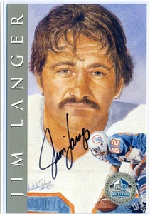 Jim Langer 1998 HOF Hall Fame Signature Serie Platinum /2500 Autograph Auto - Picture 1 of 1