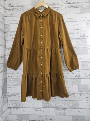 Mini vestido camisa feminino J Crew de veludo com colarinho manga longa 16 - Imagem 1 de 4
