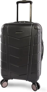 New Perry Ellis Tanner 21" Hardside Carry-on Spinner Luggage Black Suitcase - Picture 1 of 8