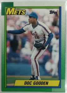 Parte inferior de caja Topps Dwight Gooden #E 1990 cortada a mano - Imagen 1 de 3
